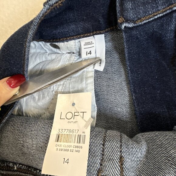 Loft Outlet Womens Mid Rise Medium Wash Skinny Jeans Size 14 - NWTs - Picture 10 of 13